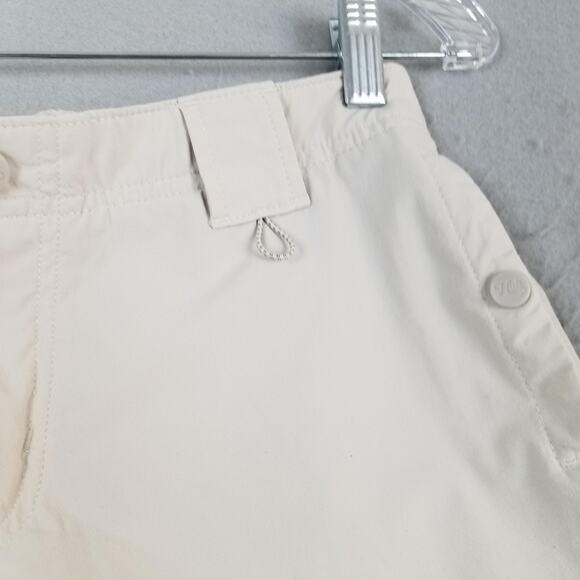 Huk Shorts Womens Small Beige Khaki Nylon Stretch Fishing Outdoor Elastic Waist - Picture 3 of 16